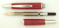 2003 Pilot Vanishing Point Fountain Pen Exploded View - Red Carbonesque